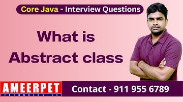 What is Abstract Class in Java | Ameerpet Technologies | By Srinivas
