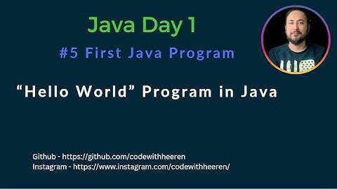 Day 1 - [#5] First Java Program