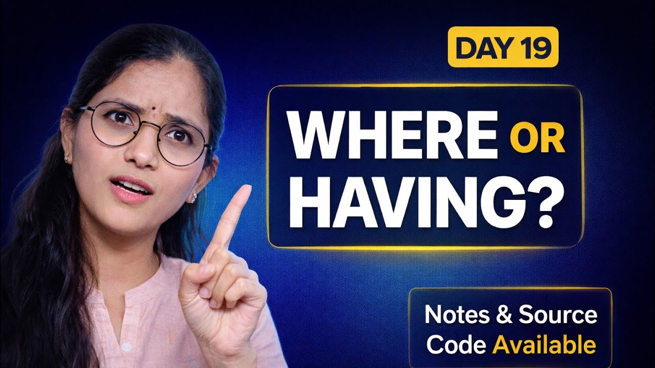 DAY 19 – HAVING Clause in SQL 🔥 | WHERE vs HAVING with Real-Life ...