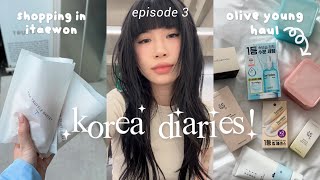 SEOUL VLOG ep. 3 🛒  olive young haul ✨ hannam dong shopping, tamburins store, cute cafes 🫧