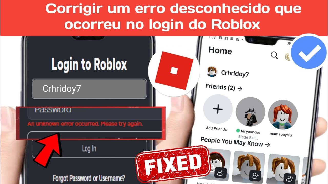 Como corrigir um erro desconhecido que ocorreu no login do Roblox ...