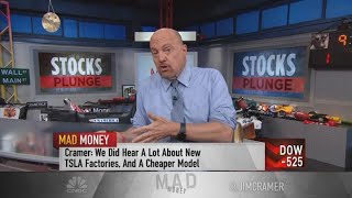 Jim Cramer sees positives from Tesla's Battery Day, but tells investors to be patient before buying
