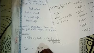 CAPITAL BUDGETING_ PROFITABILITY INDEX METHOD | PROBLEM SOLVED | B.COM~BBA~M.COM~MBA~CMA | @ BY W C