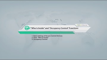 Who ls Inside and Occupancy Control Functions | ZKTeco Academy