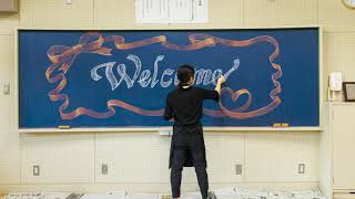 【みんなで描こう！ 黒板アート 学校行事編メイキング動画】「ようこそ！ 進級・進学」ができるまで【すずきらな】