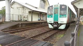 JR牟岐線1500形 日和佐駅発車 JR Shikoku Mugi Line 1500 series DMU