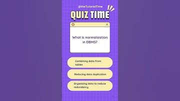 DBMS: What is normalization in DBMS? #quiz #mindbendingquiz #games #triviatricks #coding #answer