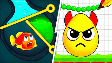 Save the Fish vs Draw To Smash 💥🐟 Satisfying Levels Gameplay Walkthrough Android iOS JW4F