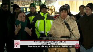 Mayor Bowser Provides Winter Storm Clean-Up Update, 1/24/16 (10am)
