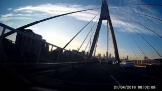 Crossing ANZAC Bridge (City Bound) 2016 0421