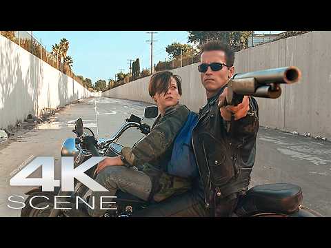 T-1000 Chases John Connor Relentlessly (4K Blu-ray) Fight Scene | Terminator 2 Movie Clip