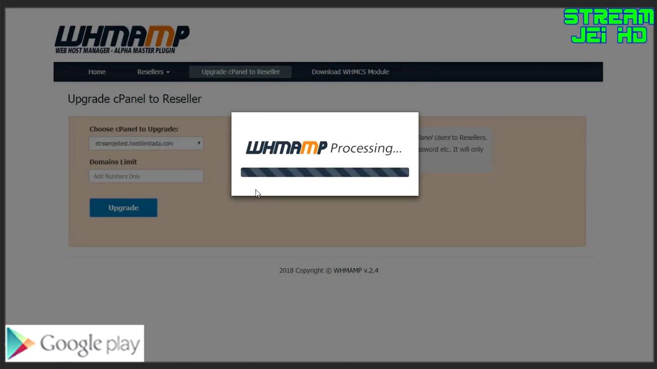 Criar revenda de hospedagem Whm na Stream Jei HD