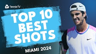 Musetti Tweener; Dimitrov Crazy Reactions & More | Top 10 Plays at Miami 2024