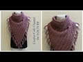 كروشيه سكارف مثلث مع كولة | قناة كروشيه كافيه crochet cafe channel