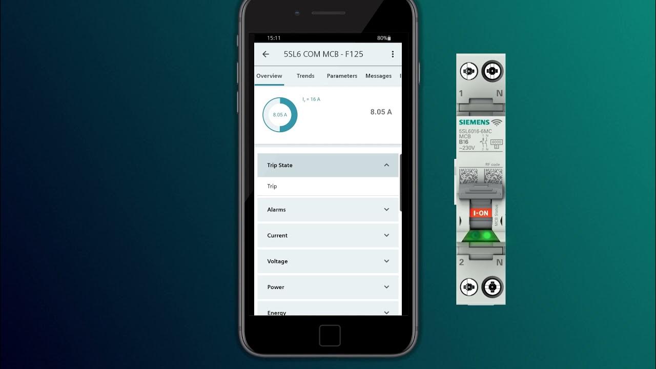 Commission SENTRON COM circuit protection devices Data visualization with powerconfig App