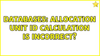 Celebrity Databases: Allocation Unit ID calculation is incorrect? Net Worth