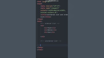 HTML Ordered list and Unordered list || HTML Lists #shortviral #html