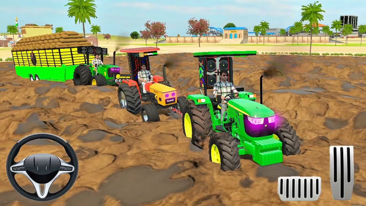 😄💥🙆Pull Big trolleys from Mud by tractors 🚜🎮