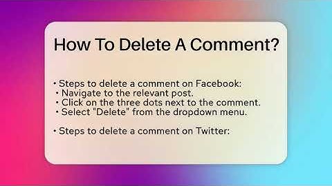 How To Delete A Comment? - Everyday-Networking