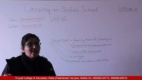 Creating an Inclusive School; Unit - II; Lecture 10 HD