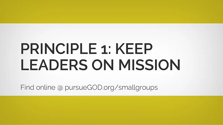 Small Group Coach Training Principle 1