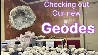 Checking out our new geodes