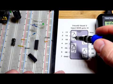 7402 IC power consumption comparison between 74HC04 and 74LS02 electronics integrated circuits