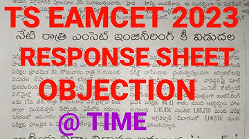TS EAMCET 2023 RESPONSE SHEET OBJECTION RELEASE @ TIME