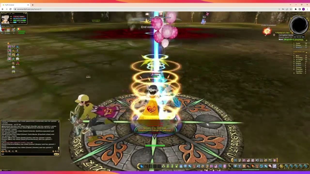 Flyff Universe GS - Archie + Sydicate vs Level 80 GS 04/11/23