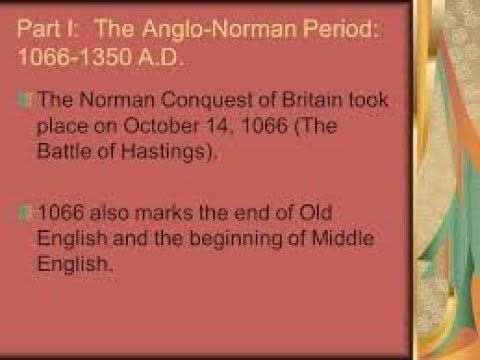 period norman anglo 1066 middle english