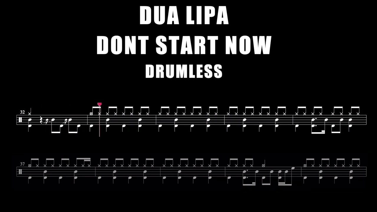Dua Lipa - Don't Start Now - Drumless (with scrolling drum score)