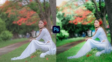 Amazing Soft Greenish Photo Retouching Tutorial & Color Grading /Photoshop cc 2021