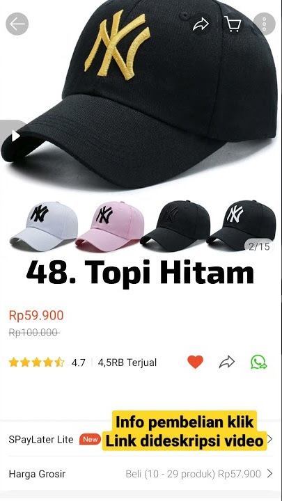 Topi hitam style pria dan wanita simple keren fashion terbaru