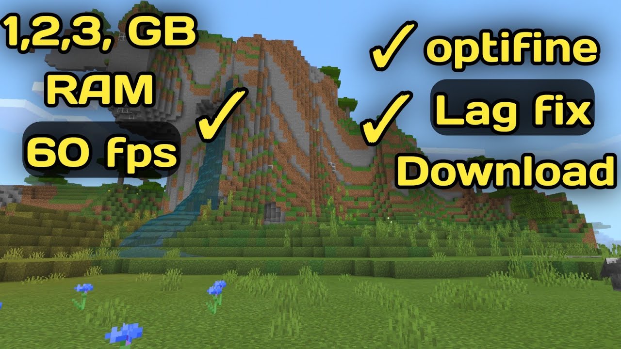 Optifine for Minecraft pocket edition lag fix Minecraft Pe 1, 2, 3