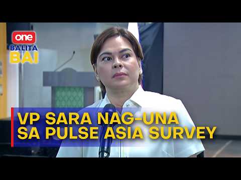 VP Sara, top sa presidential Pulse Asia survey; Sen. Bong Go sa pagka-VP.