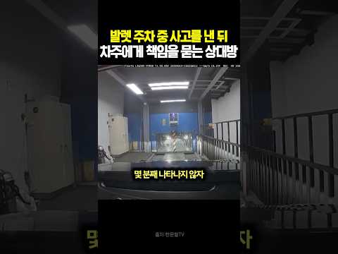 발렛 주차중 사고를 낸 뒤 차주에게 책임을 묻는 상대방 #블랙박스 #한문철tv #교통사고 thumbnail