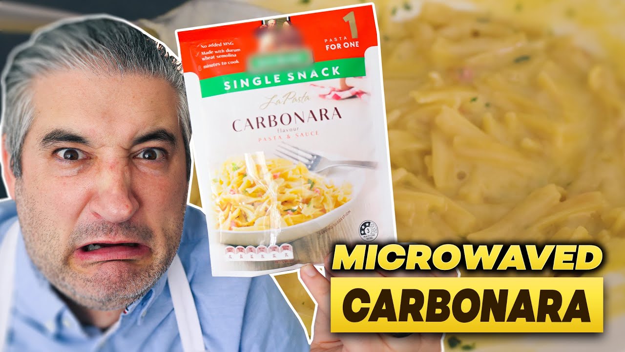 Italian Chef Tries MICROWAVE CARBONARA For the First Time | Vincenzo