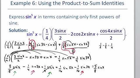 Math 127 Section 7.3 Product/Sum Identities
