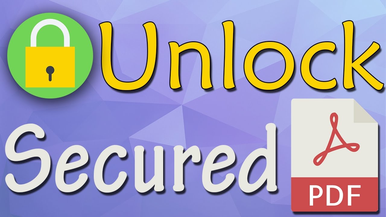 How To Unlock Secured Pdf