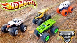 NUEVOS HOT WHEELS MONSTER JAM !! Unboxing y Carreras EARTH SHAKER, GAS MONKEY GARAGE, ICE CREAM MAN