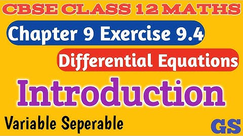 Chapter 9 - Exercise 9.4 Introduction Differential Equations |CBSE Class 12th Maths in Tamil |NCERT
