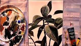 How to paint a plant/ Acrylic Painting Tutorial by Cheryl Navarro