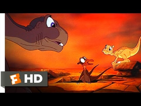 Littlefoot and Ducky Meet Petrie Scene - The Land Before Time Movie (1988) - HD