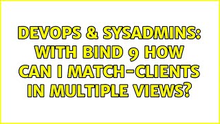 DevOps & SysAdmins: With BIND 9 how can I match-clients in multiple views? (2 Solutions!!) Profile