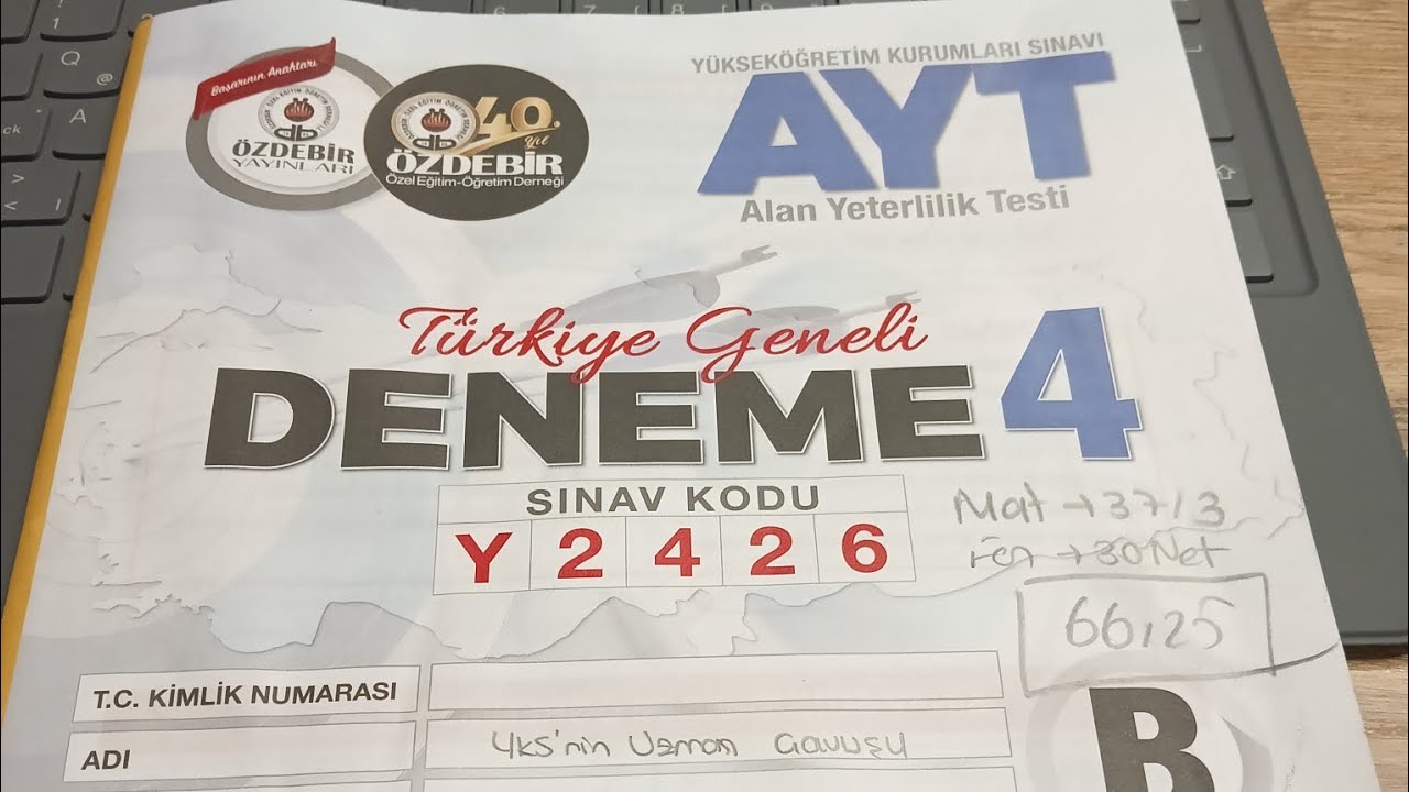 Özdebir AYT sonucum ve yorumum.. (2. mezun gözünden yorumlar..) 