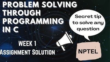 NPTEL | Problem solving through programming in C Week 1 Assignment Solution | Swayam | January 2022