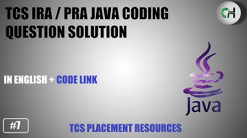 TCS IRA Java Question | TCS PRA Java Question | TCS CPA Java Question | TCS IRA | TCS PRA | TCS CPA
