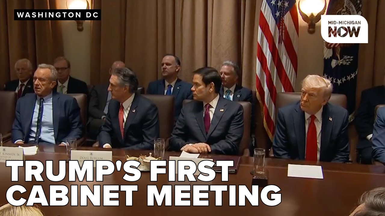 FULL VIDEO: President Trump holds first cabinet meeting of new term ...