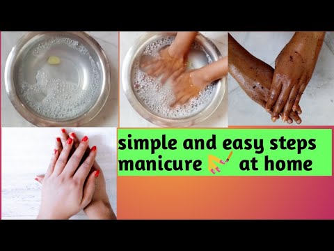 Easy and simple steps manicure 💅 at home#beautiful,pretty hands - YouTube