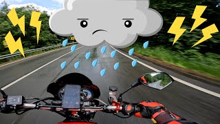 Rain + Thunderstorm | Honda CB500 | RAW On-Board | Mivv Carbon Exhaust | Engine SOUND ONLY